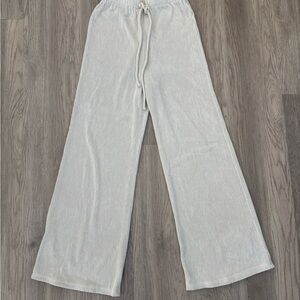 Beige Wide-Leg Pants